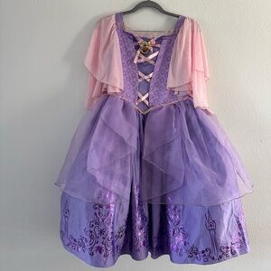 Disney Store Youth Girls Rapunzel Hoop Skirt Princess Costume Gown Dres 7/8